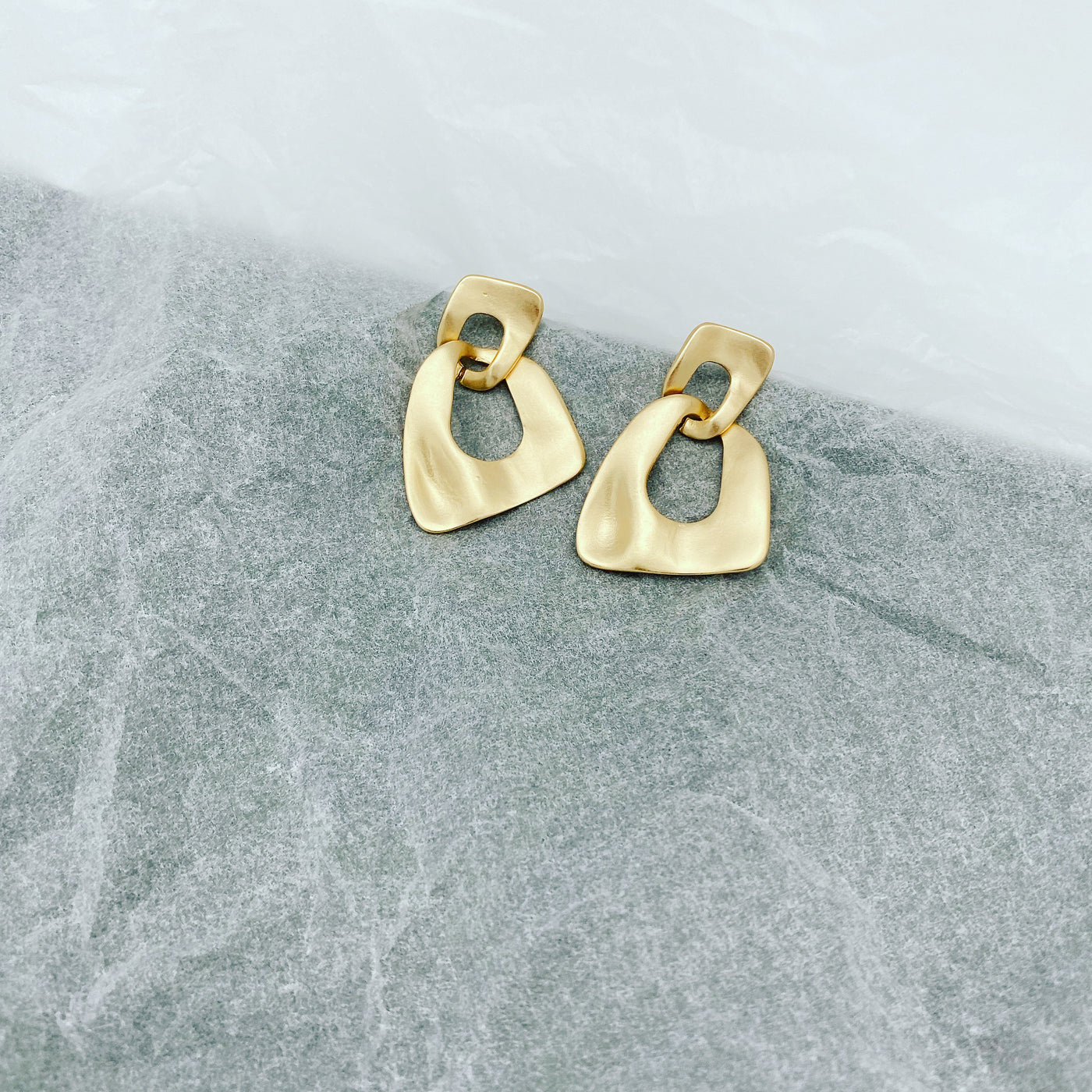 Modern Dangle Earrings in Gold