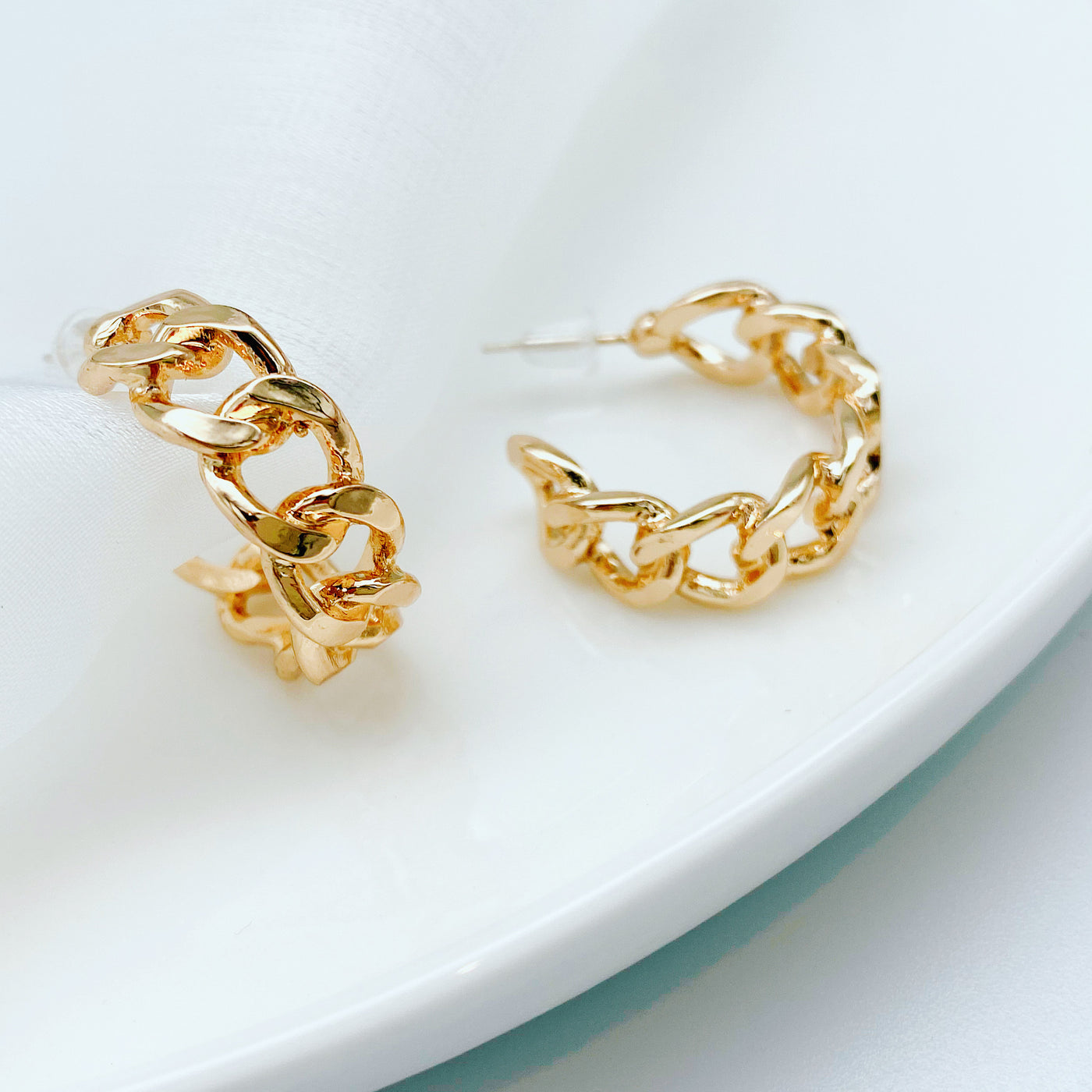 Braided Crescent Hoop Earrings