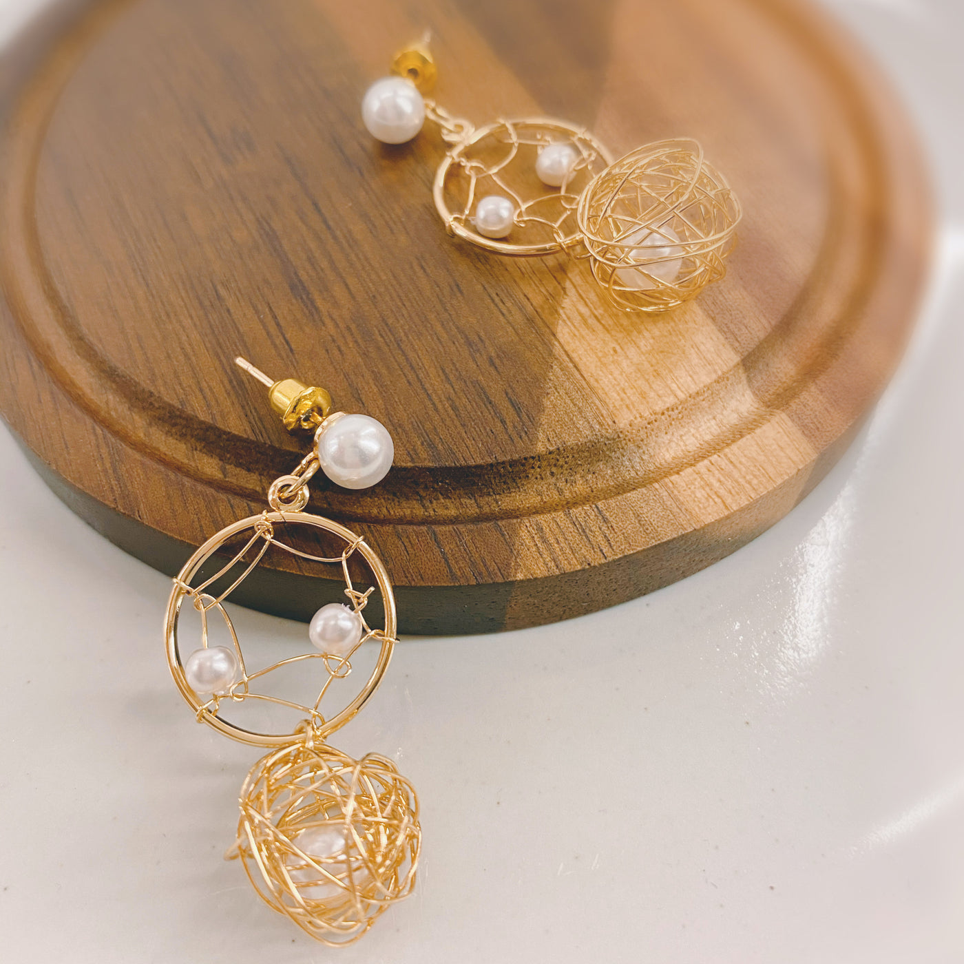 Wire Dreamcatcher Dangle Earrings