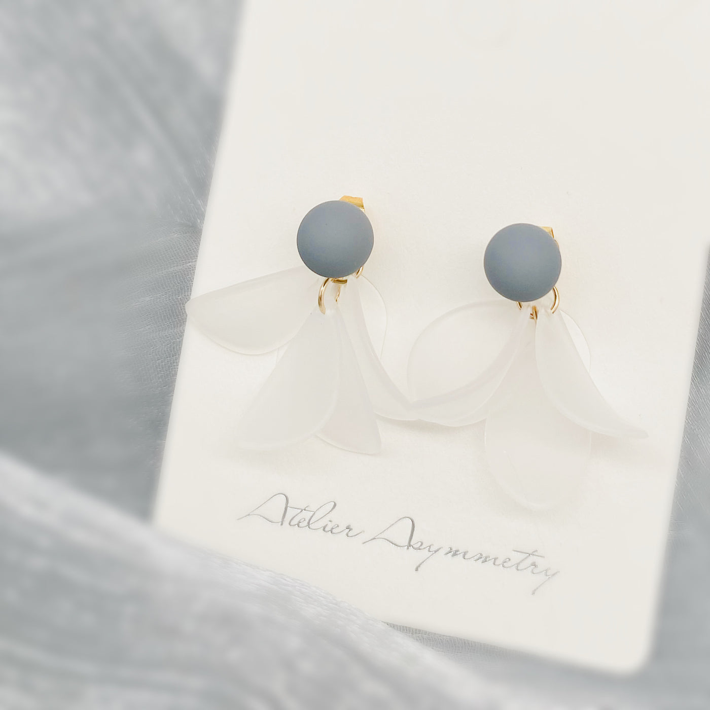 White Petal Stud Earrings