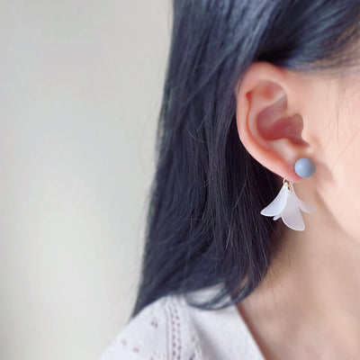 White Petal Stud Earrings