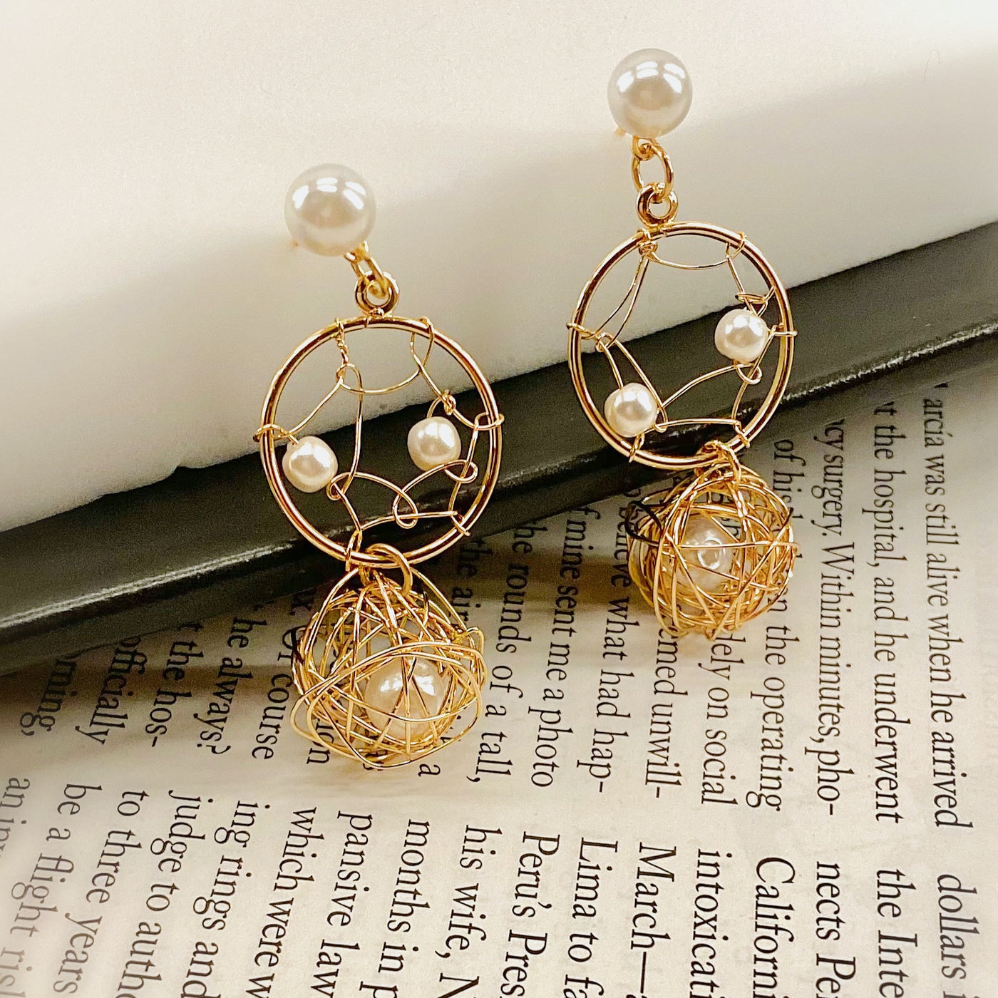 Wire Dreamcatcher Dangle Earrings