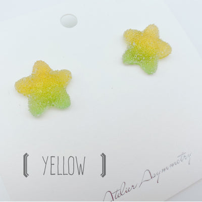 Sour Gummy Star Studs - 3 Pairs Set