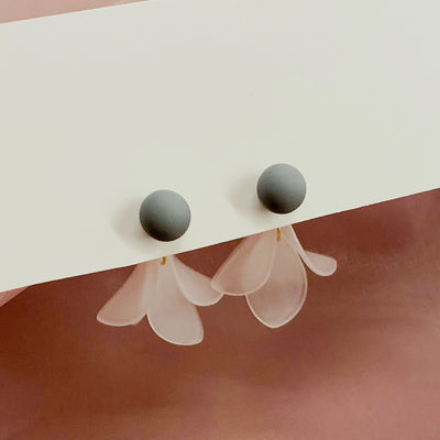 White Petal Stud Earrings