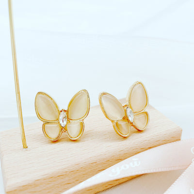 Opal Butterfly Stud Earrings 