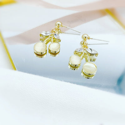 Golden Cherry Crystal Studs 